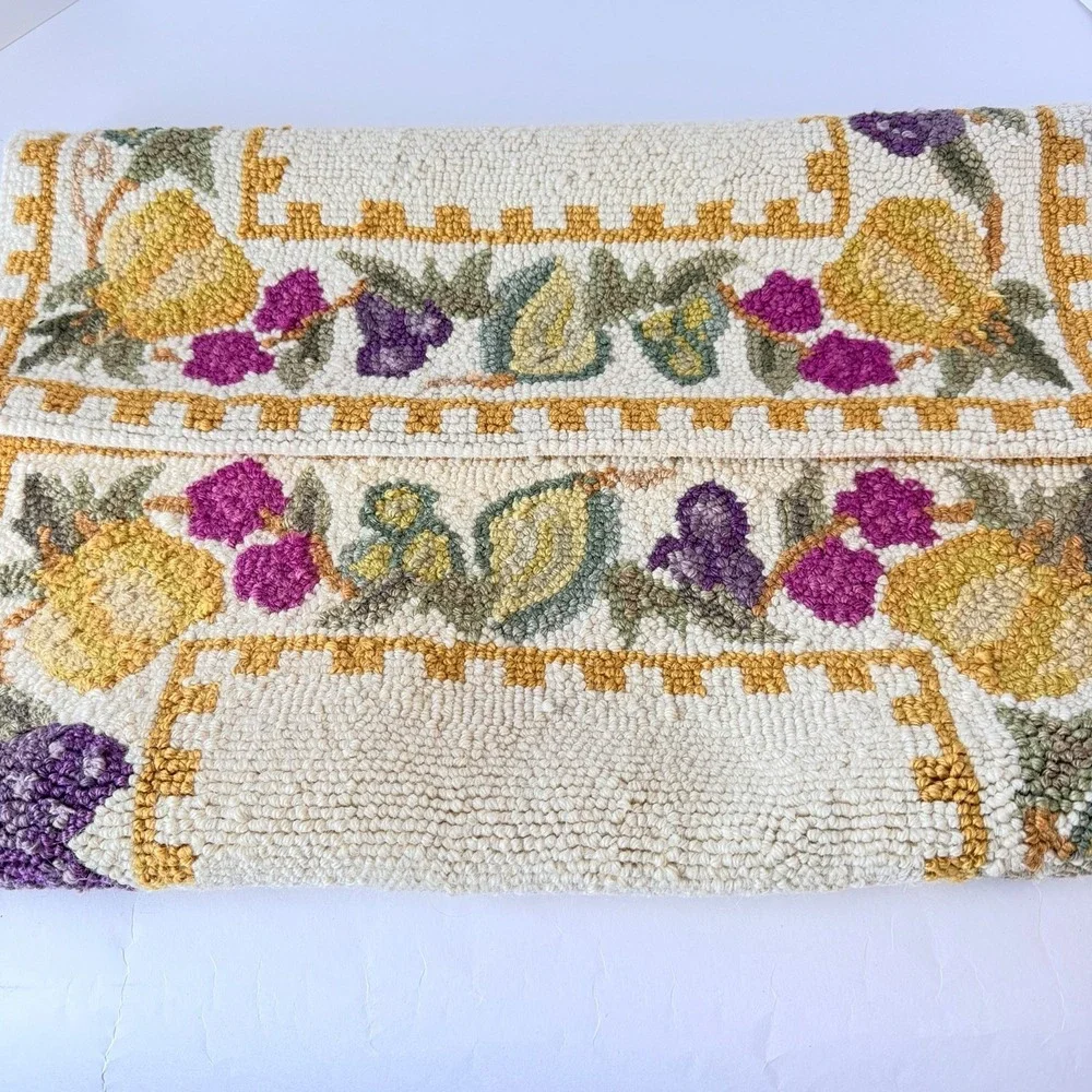 Wool  Hooked‎ Rug 2'x3' Gold Fruit